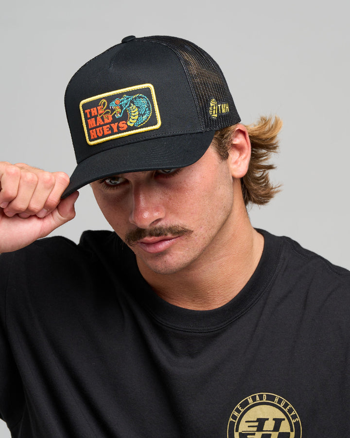 FROTHY FANGING | TWILL TRUCKER - BLACK