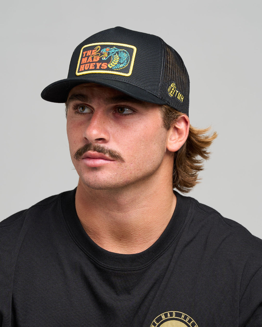 FROTHY FANGING | TWILL TRUCKER - BLACK