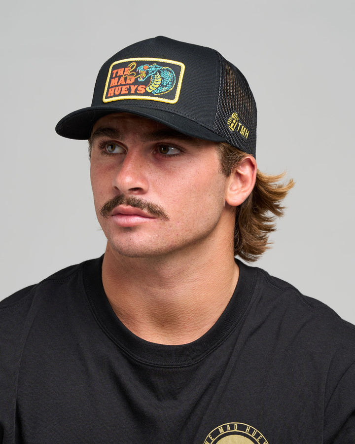 FROTHY FANGING | TWILL TRUCKER - BLACK