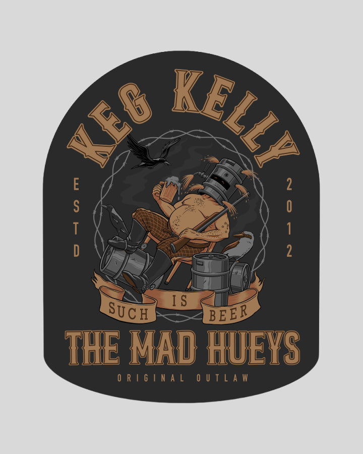 KEGS KELLY | STICKER - BLACK – The Mad Hueys
