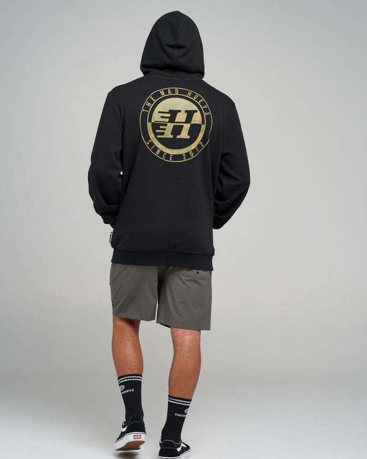 H SERIES SPLIT | HOODED PULLOVER - BLACK