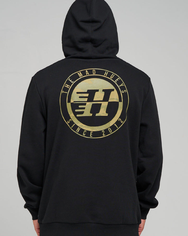 H SERIES SPLIT | HOODED PULLOVER - BLACK