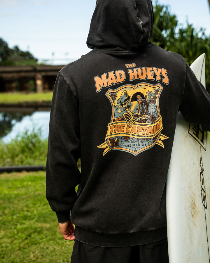 CAPTAIN TWO FACED | HOODED PULLOVER - WASHED BLACK