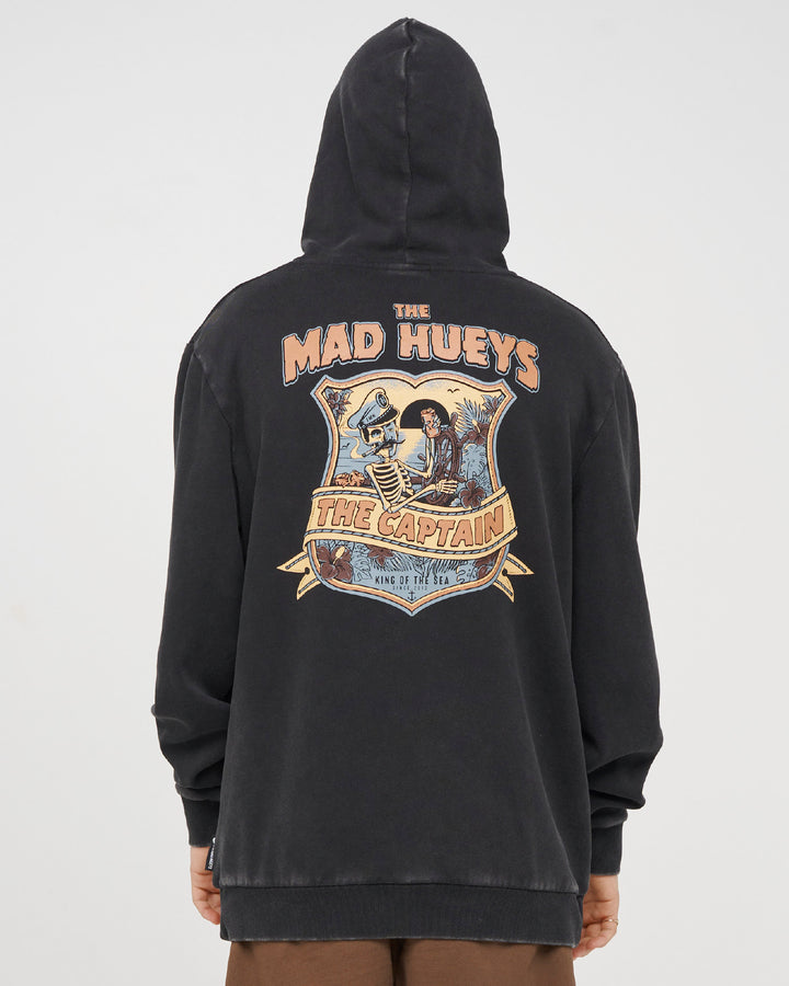 CAPTAIN TWO FACED | HOODED PULLOVER - WASHED BLACK