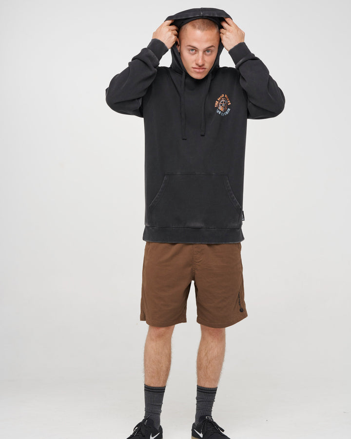 CAPTAIN TWO FACED | HOODED PULLOVER - WASHED BLACK