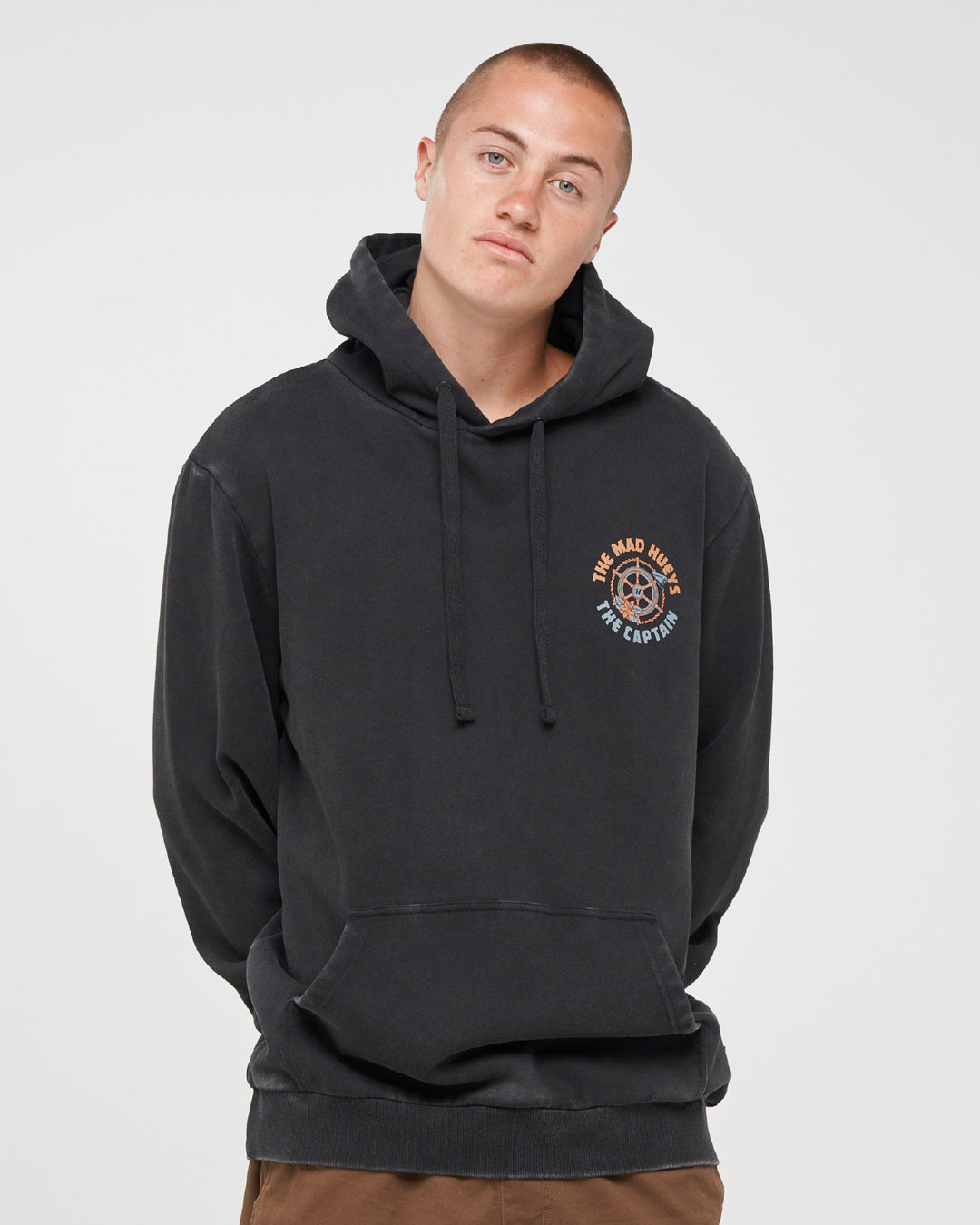 CAPTAIN TWO FACED | HOODED PULLOVER - WASHED BLACK