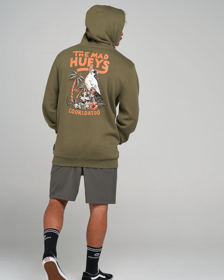 COOKEDATOO AHOY | HOODED PULLOVER - OLIVE