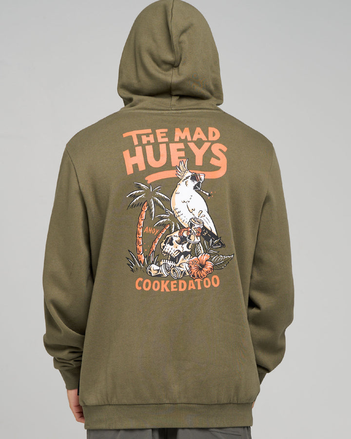 COOKEDATOO AHOY | HOODED PULLOVER - OLIVE