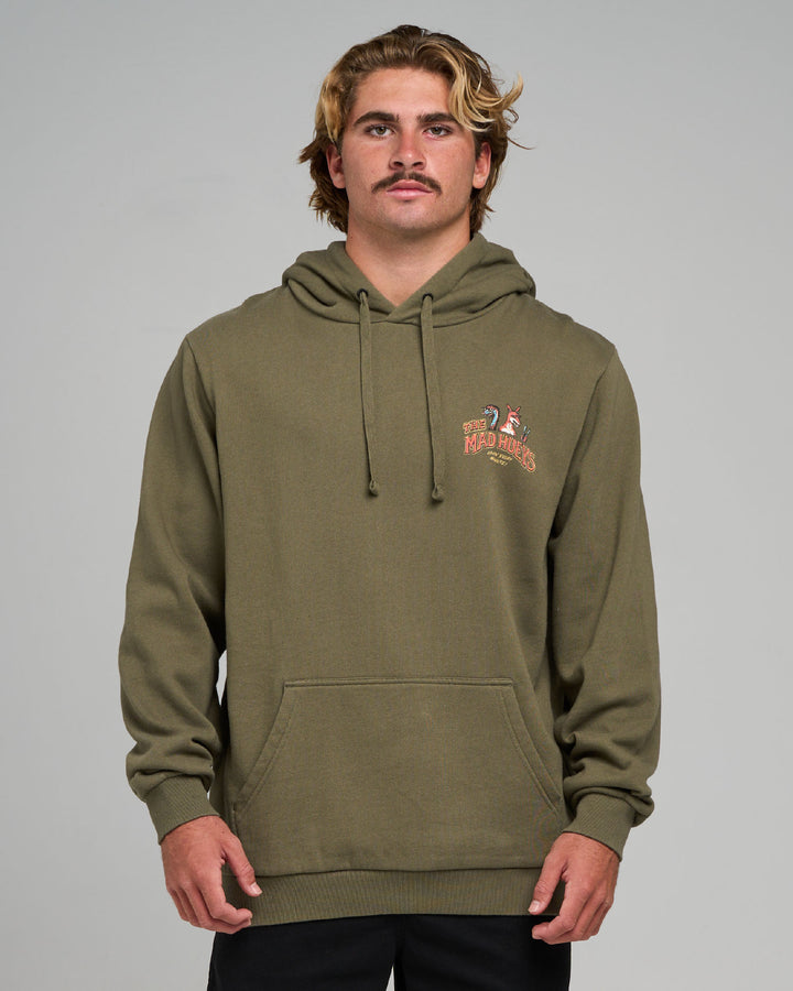LOVING EVERY BBQ | HOODED PULLOVER - OLIVE