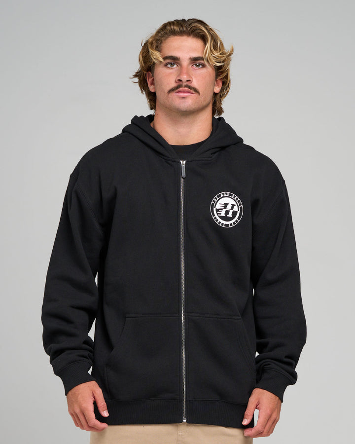 H SERIES SPLIT | HOODED ZIP THRU - BLACK