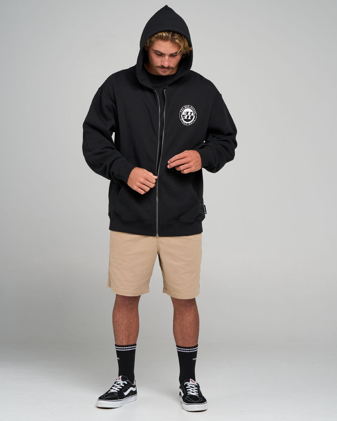 H SERIES SPLIT | HOODED ZIP THRU - BLACK