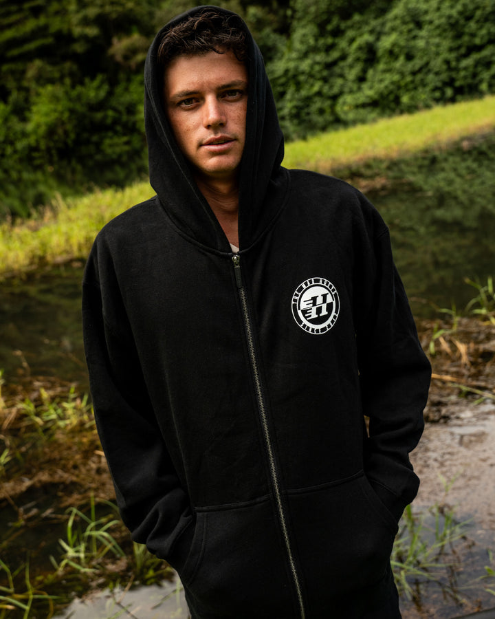 H SERIES SPLIT | HOODED ZIP THRU - BLACK