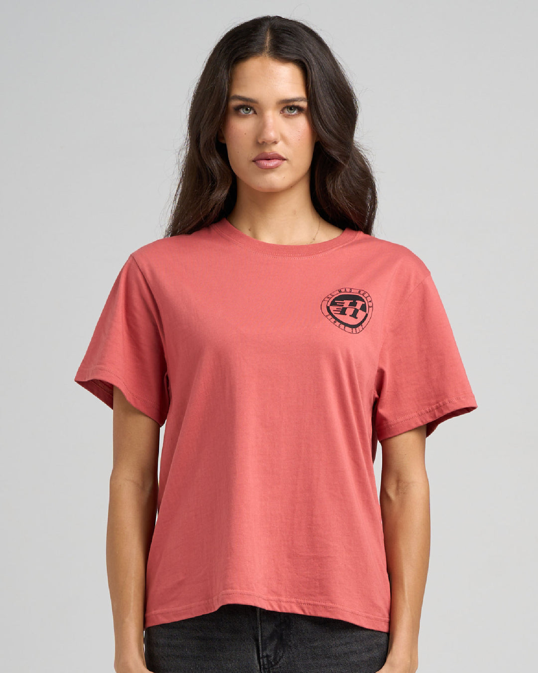 H SERIES SPLIT | WOMENS SS TEE - DUSTY ROSE