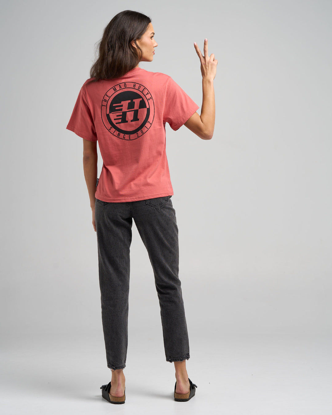 H SERIES SPLIT | WOMENS SS TEE - DUSTY ROSE