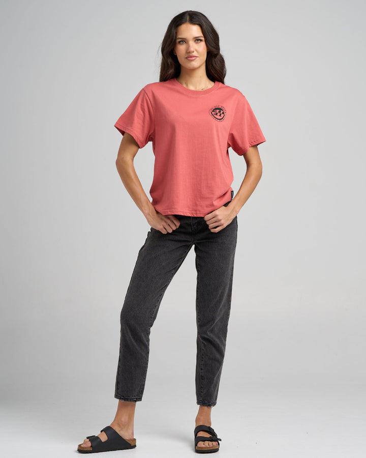 H SERIES SPLIT | WOMENS SS TEE - DUSTY ROSE