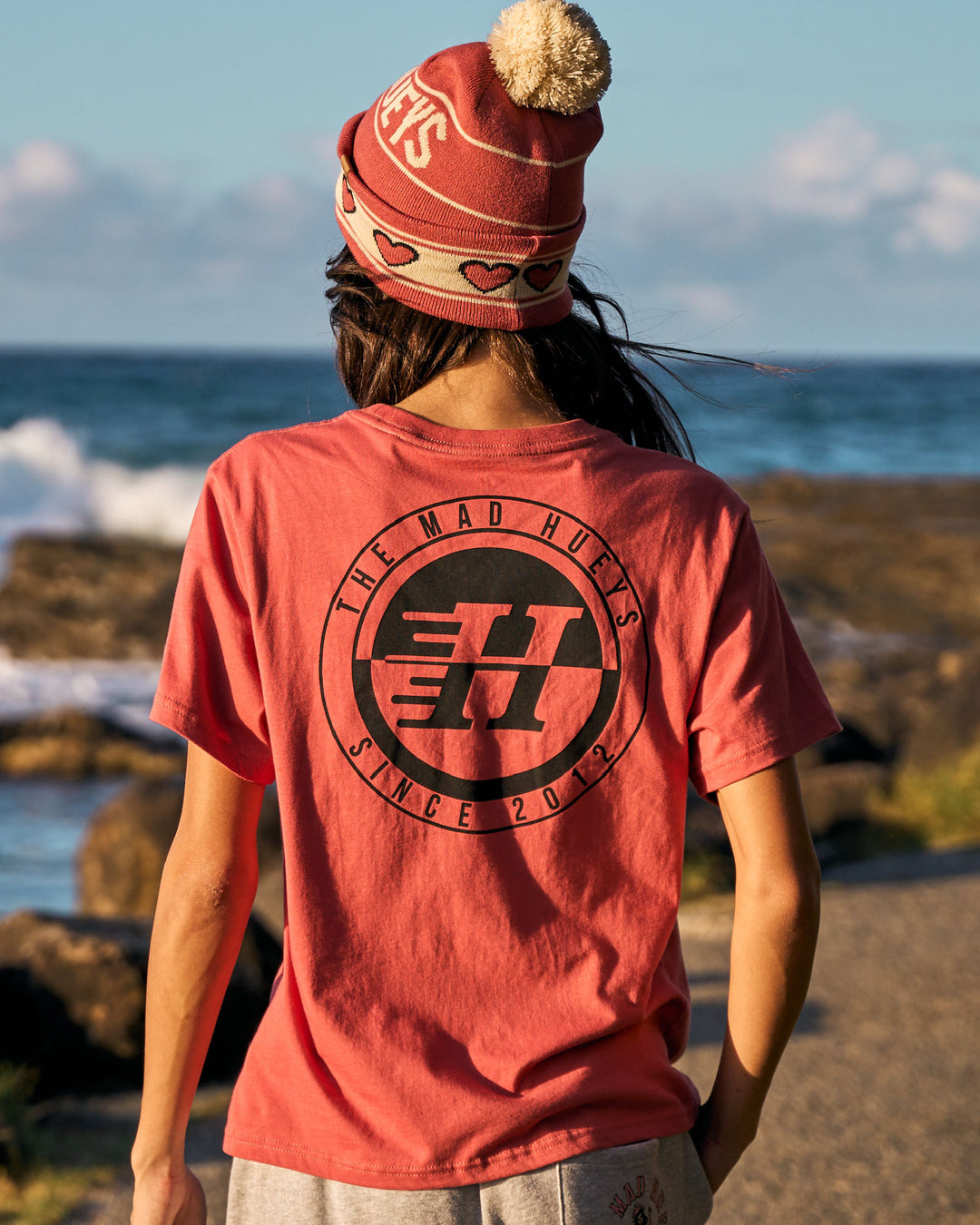 H SERIES SPLIT | WOMENS SS TEE - DUSTY ROSE
