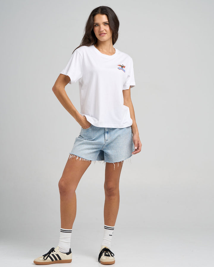 JUNGLE JUICE | WOMENS SS TEE - WHITE