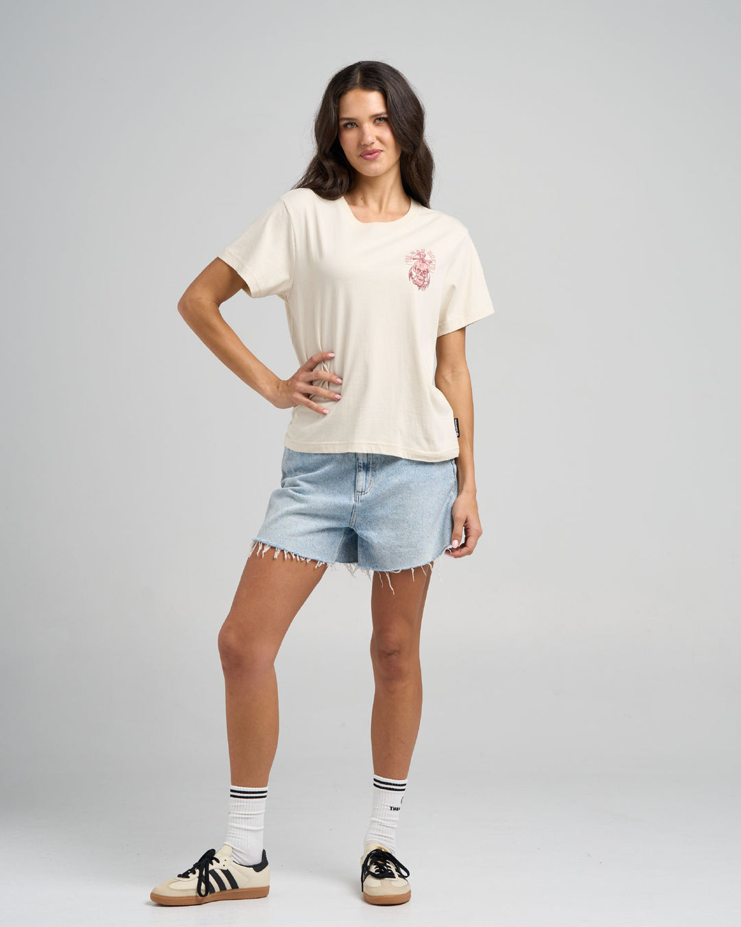 ROPE SKULL ANCHOR | WOMENS SS TEE - STONE