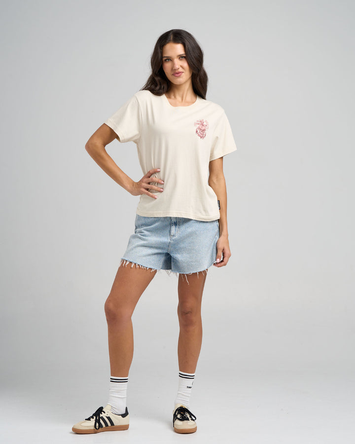 ROPE SKULL ANCHOR | WOMENS SS TEE - STONE