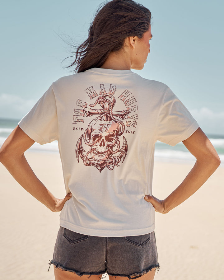 ROPE SKULL ANCHOR | WOMENS SS TEE - STONE