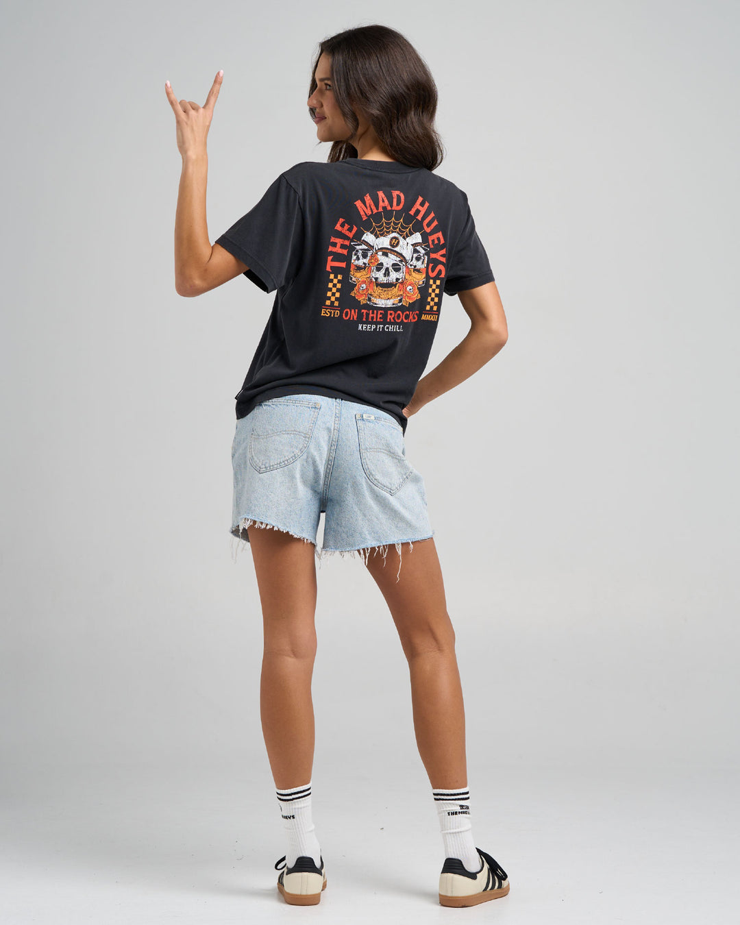 TRIPLE ON THE ROCKS | WOMENS SS TEE - WASHED BLACK
