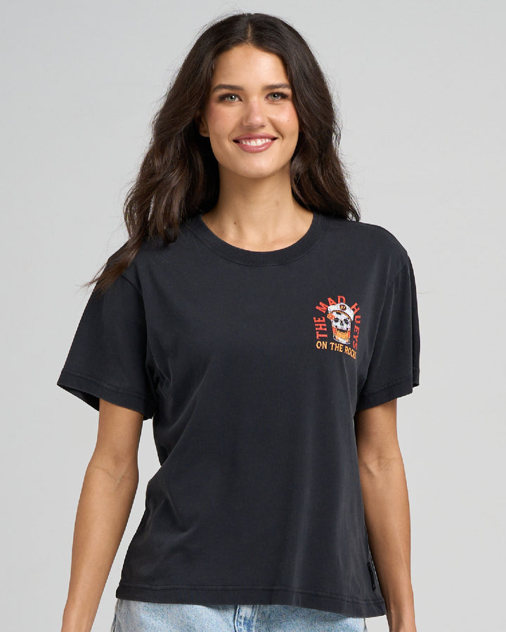 TRIPLE ON THE ROCKS | WOMENS SS TEE - WASHED BLACK