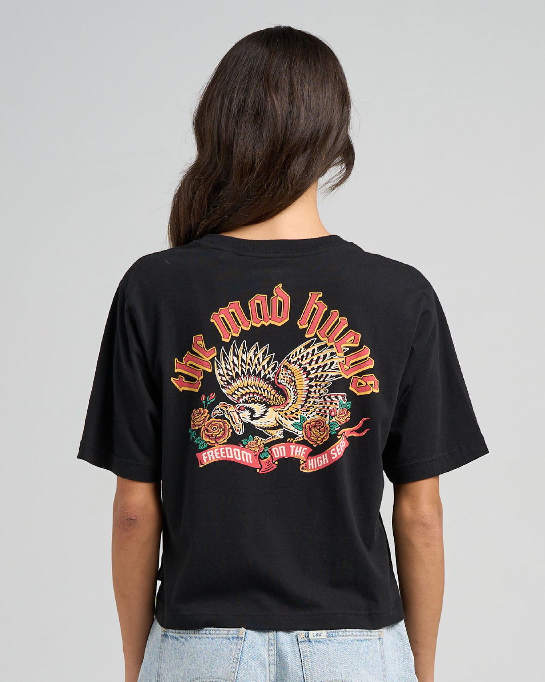 HIGH SEAS HUEYS | WOMENS BOXY TEE - BLACK
