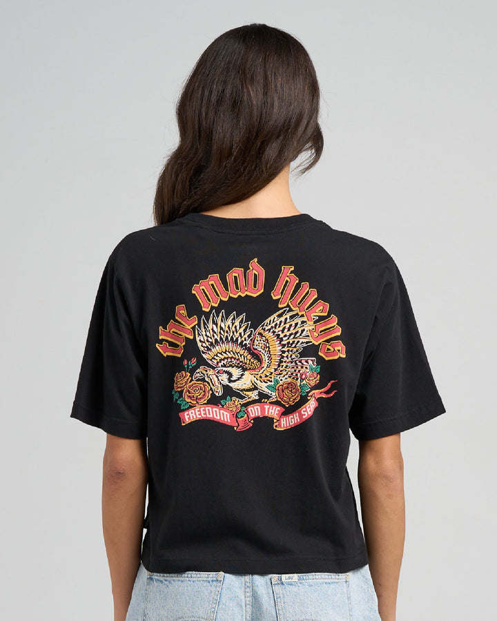 HIGH SEAS HUEYS | WOMENS BOXY TEE - BLACK