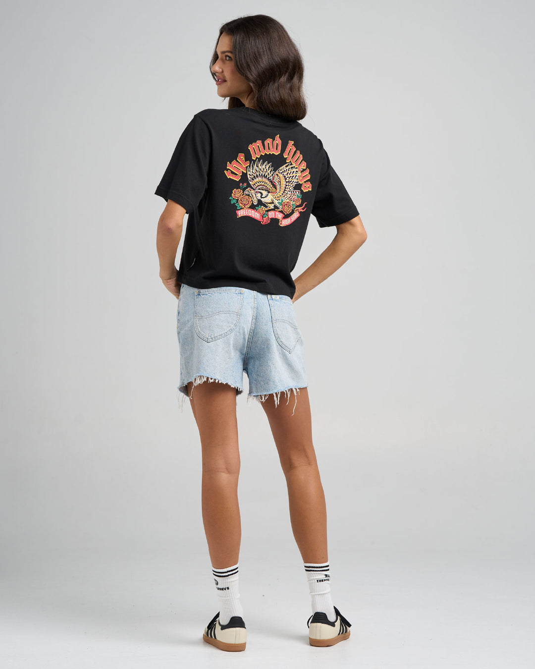 HIGH SEAS HUEYS | WOMENS BOXY TEE - BLACK