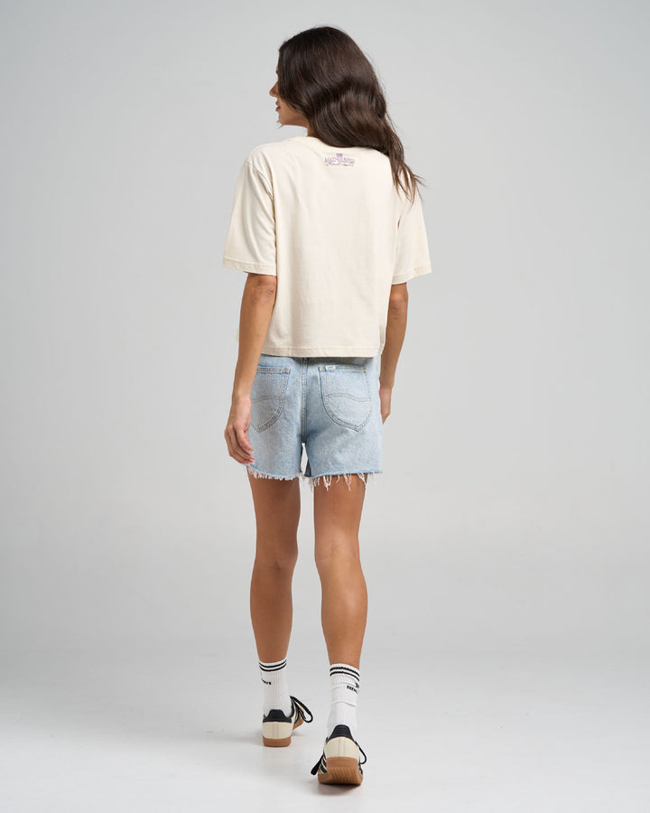 MERMAIDS DRINK FREE | WOMENS BOXY TEE - STONE