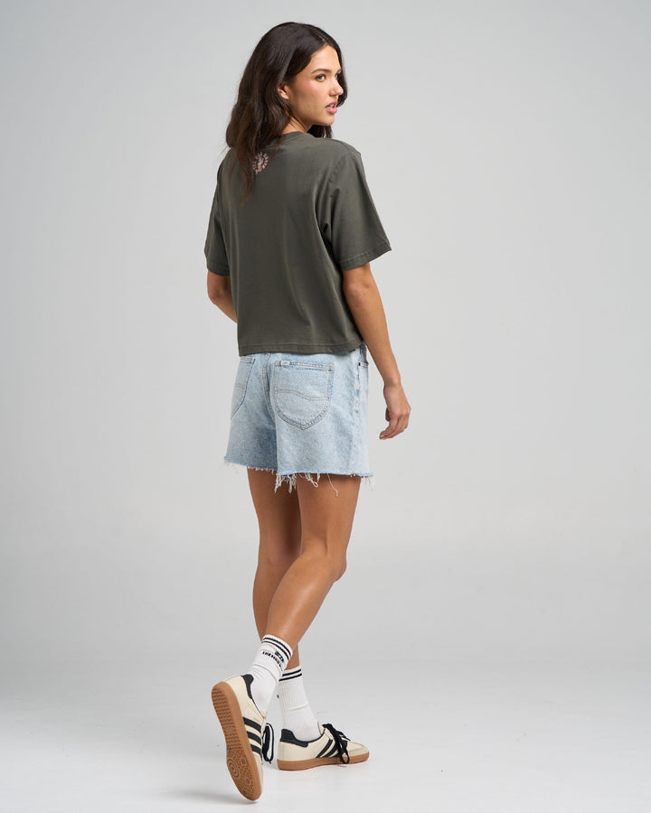 MERMAID ANCHOR | WOMENS BOXY TEE - CHARCOAL