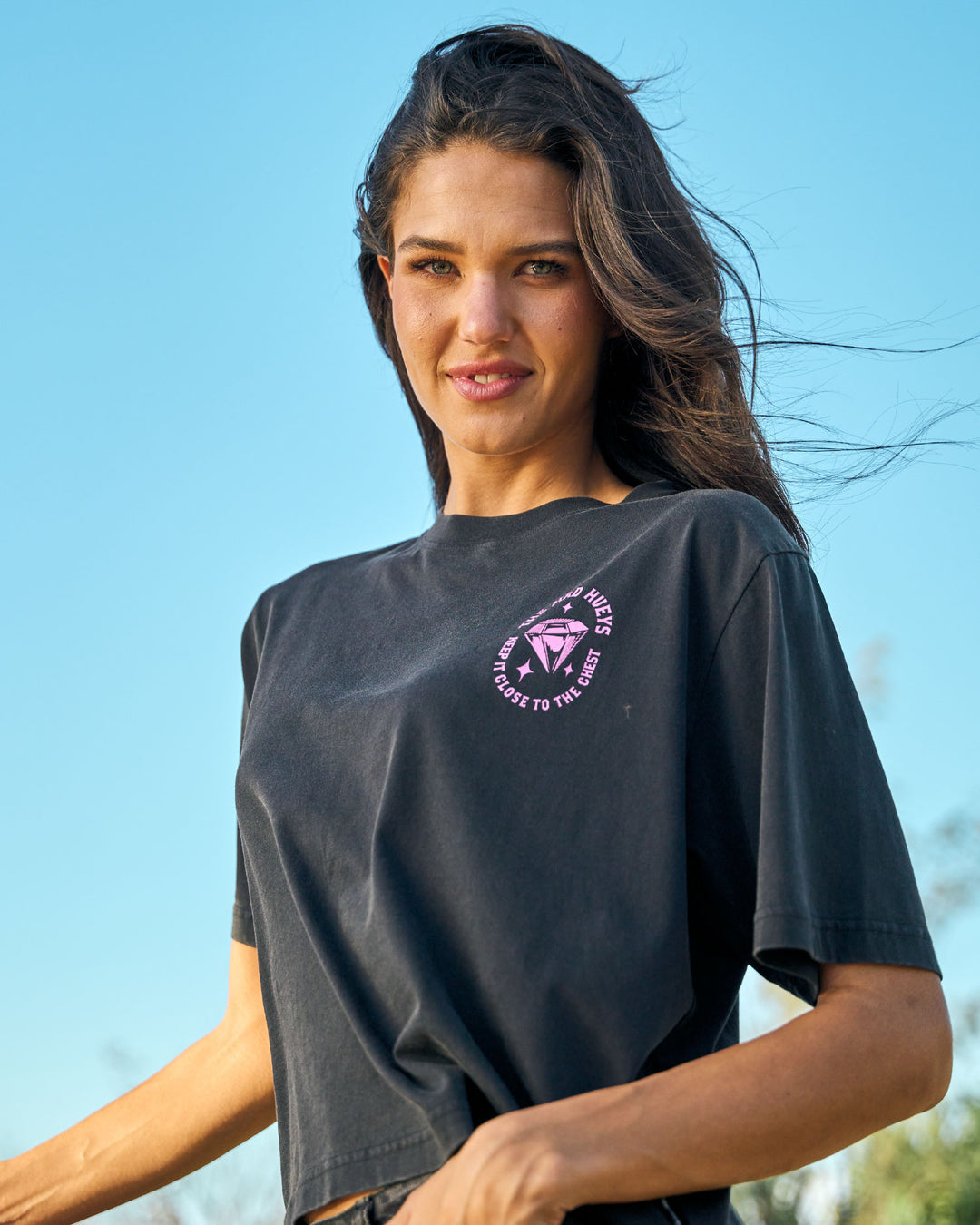 CLOSE CHEST | WOMENS BOXY TEE - WASHED BLACK
