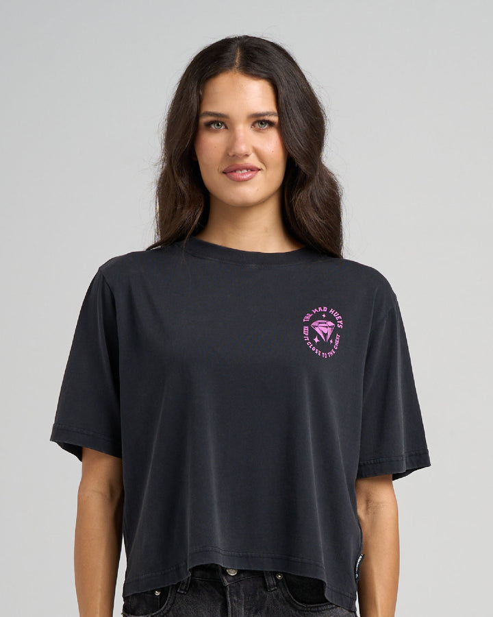 CLOSE CHEST | WOMENS BOXY TEE - WASHED BLACK