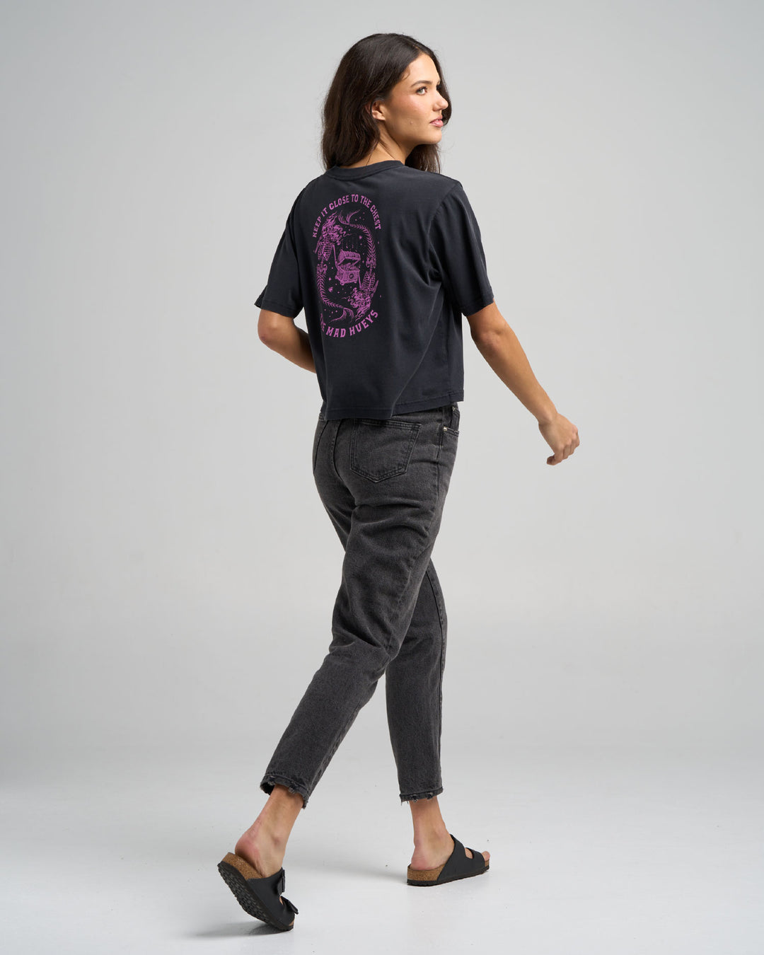 CLOSE CHEST | WOMENS BOXY TEE - WASHED BLACK