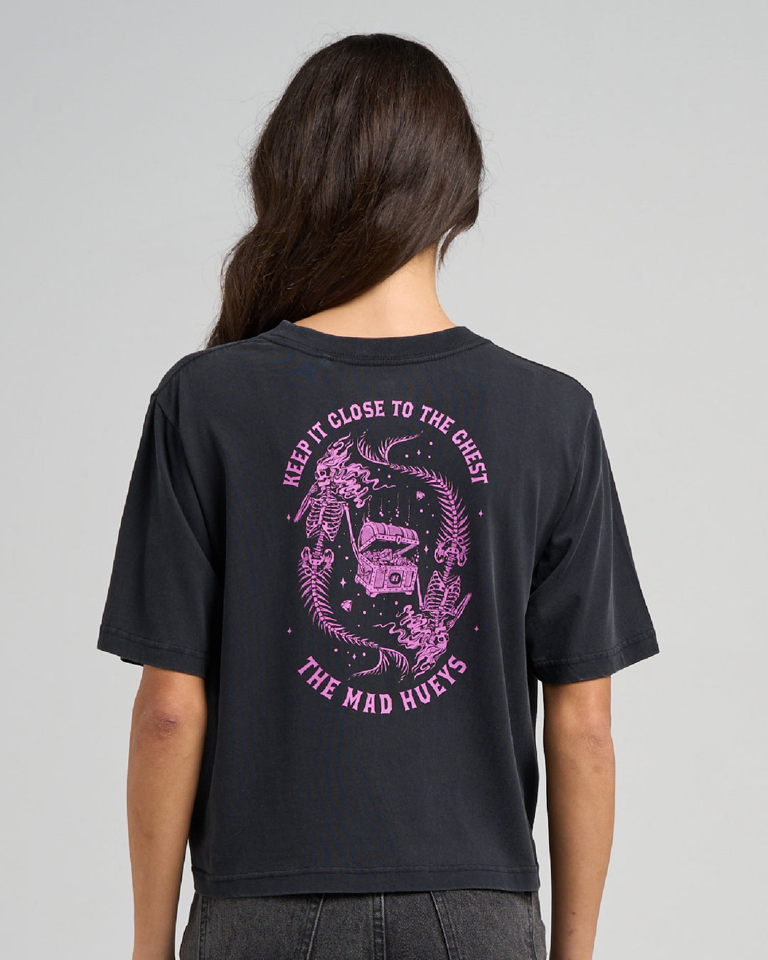 CLOSE CHEST | WOMENS BOXY TEE - WASHED BLACK