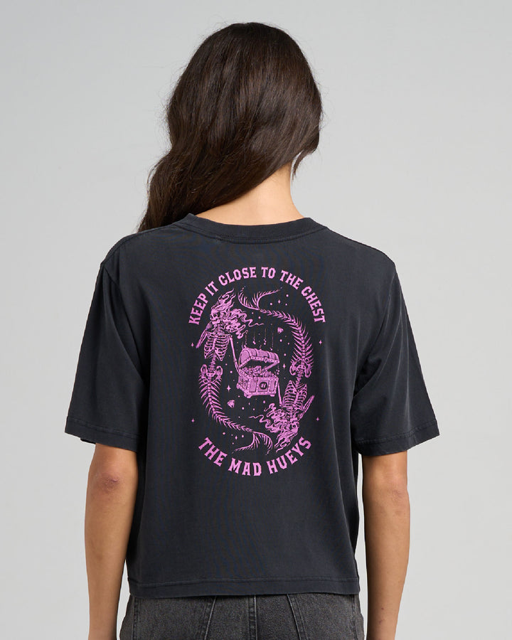 CLOSE CHEST | WOMENS BOXY TEE - WASHED BLACK
