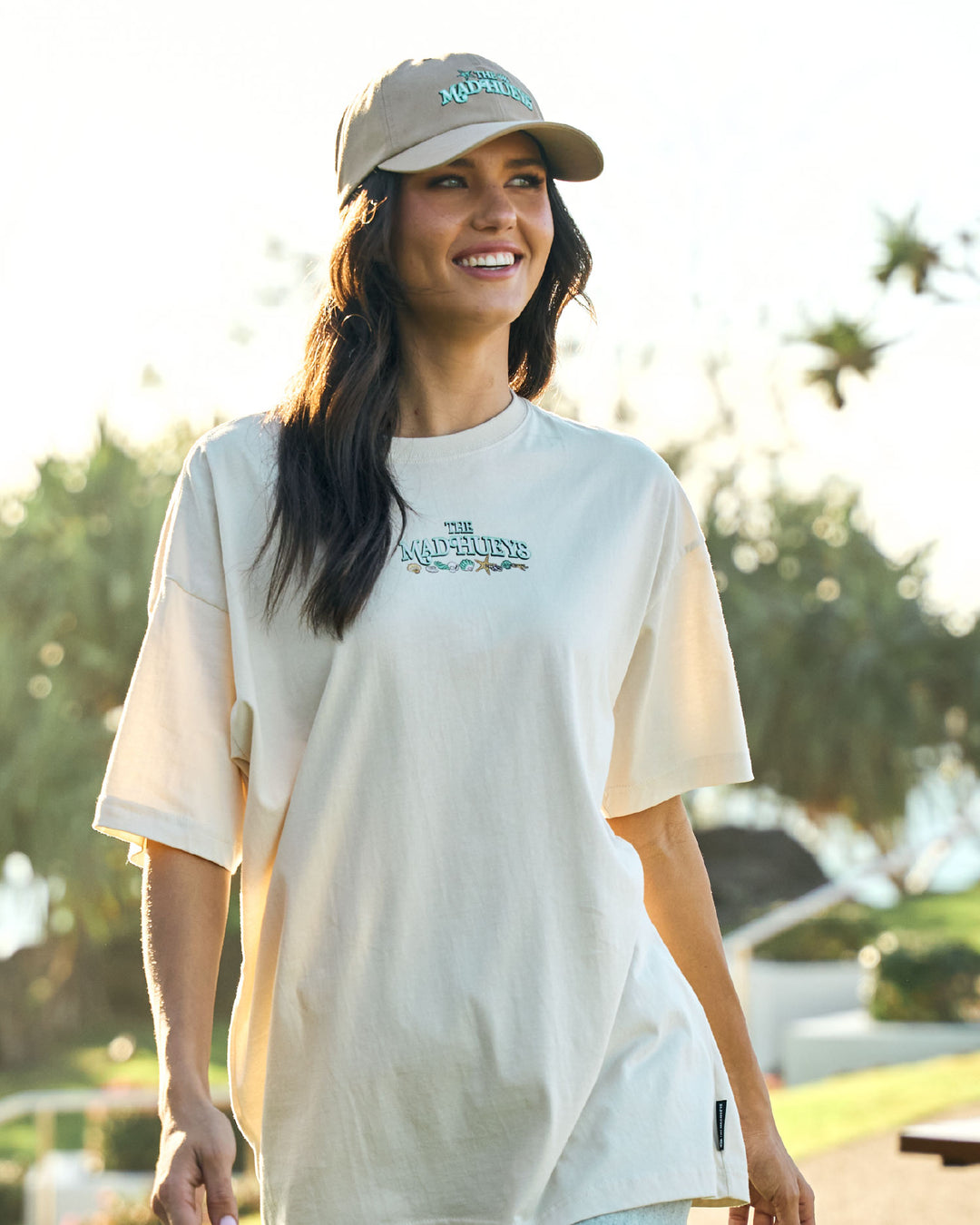 MERMAIDS DRINK FREE | WOMENS OVERSIZED TEE - STONE