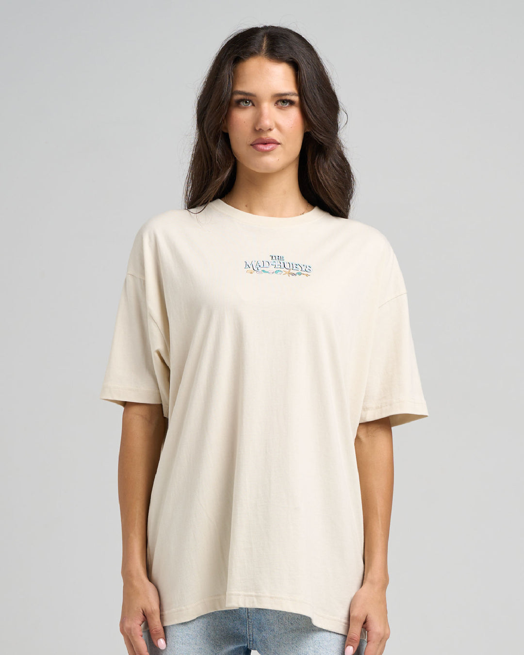 MERMAIDS DRINK FREE | WOMENS OVERSIZED TEE - STONE