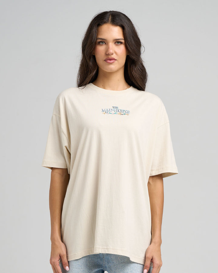MERMAIDS DRINK FREE | WOMENS OVERSIZED TEE - STONE