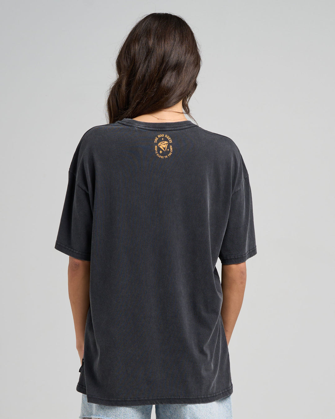 CLOSE CHEST | WOMENS OVERSIZED TEE - WASHED BLACK