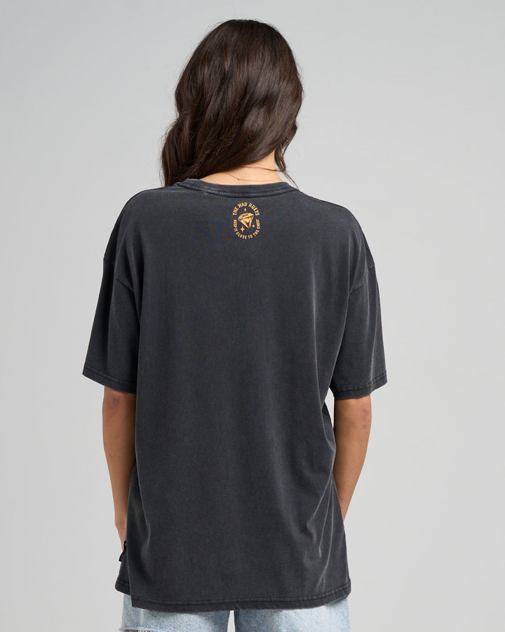 CLOSE CHEST | WOMENS OVERSIZED TEE - WASHED BLACK