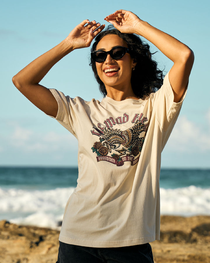 HIGH SEAS HUEYS | WOMENS OVERSIZED TEE - STONE