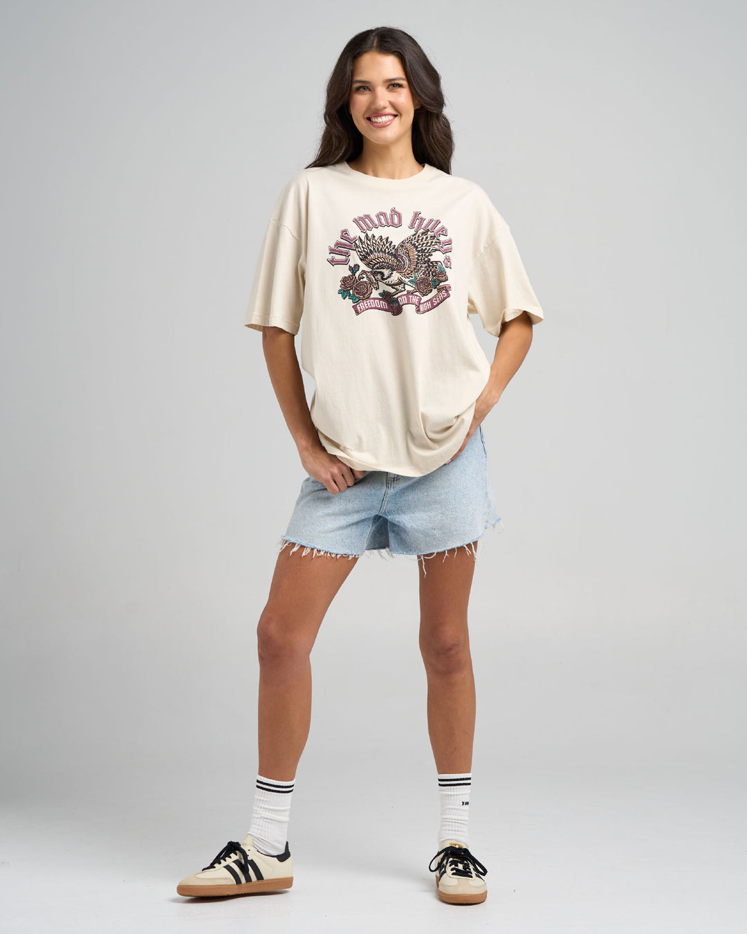 HIGH SEAS HUEYS | WOMENS OVERSIZED TEE - STONE