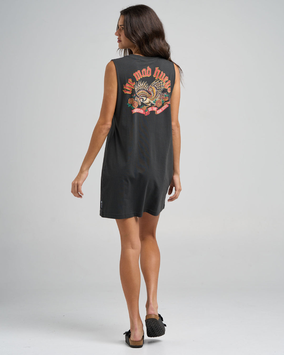 HIGH SEAS HUEYS | WOMENS MUSCLE BEACH DRESS - VINTAGE BLACK