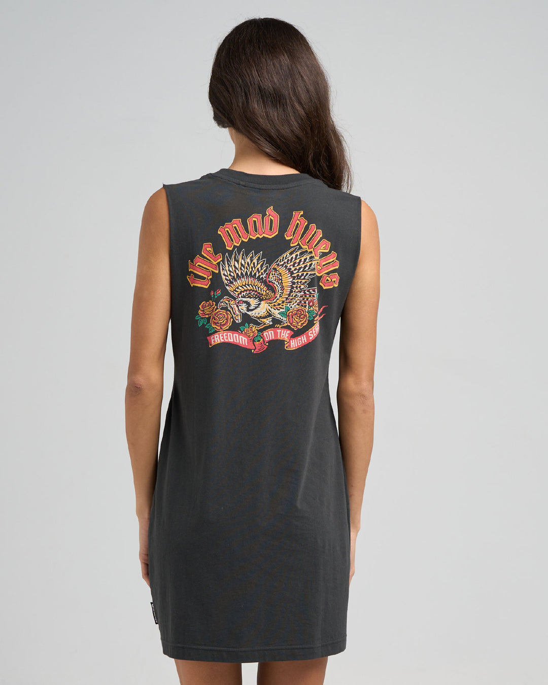 HIGH SEAS HUEYS | WOMENS MUSCLE BEACH DRESS - VINTAGE BLACK