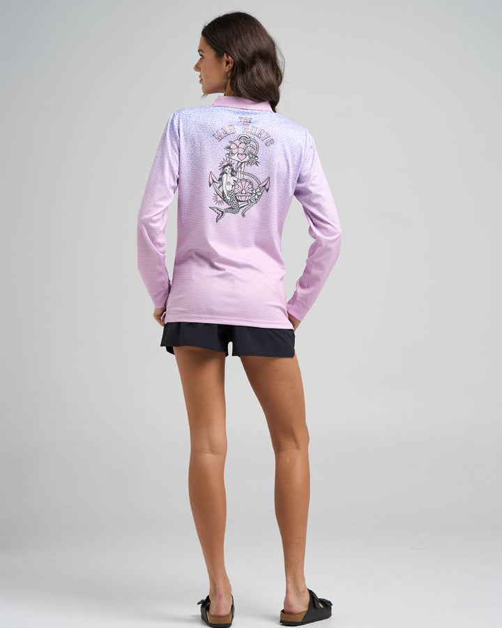 MERMAID ANCHOR | WOMENS UPF 50+ FISHING JERSEY - PINK