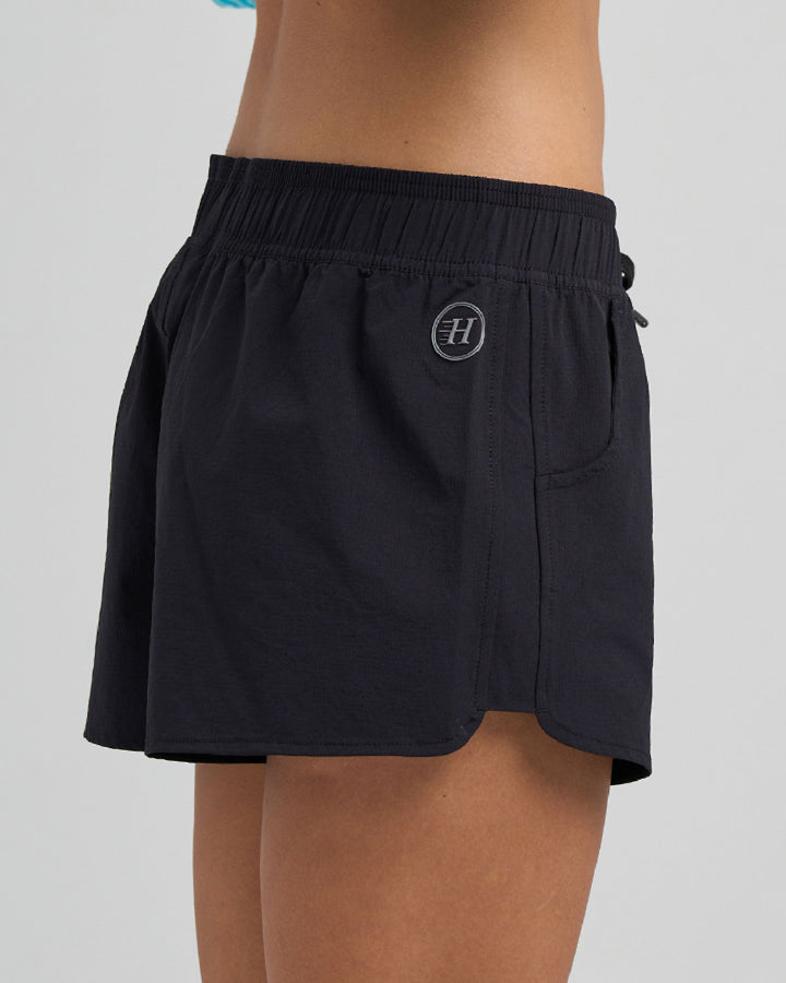 HUEYS | WOMENS SWIM SHORT - BLACK
