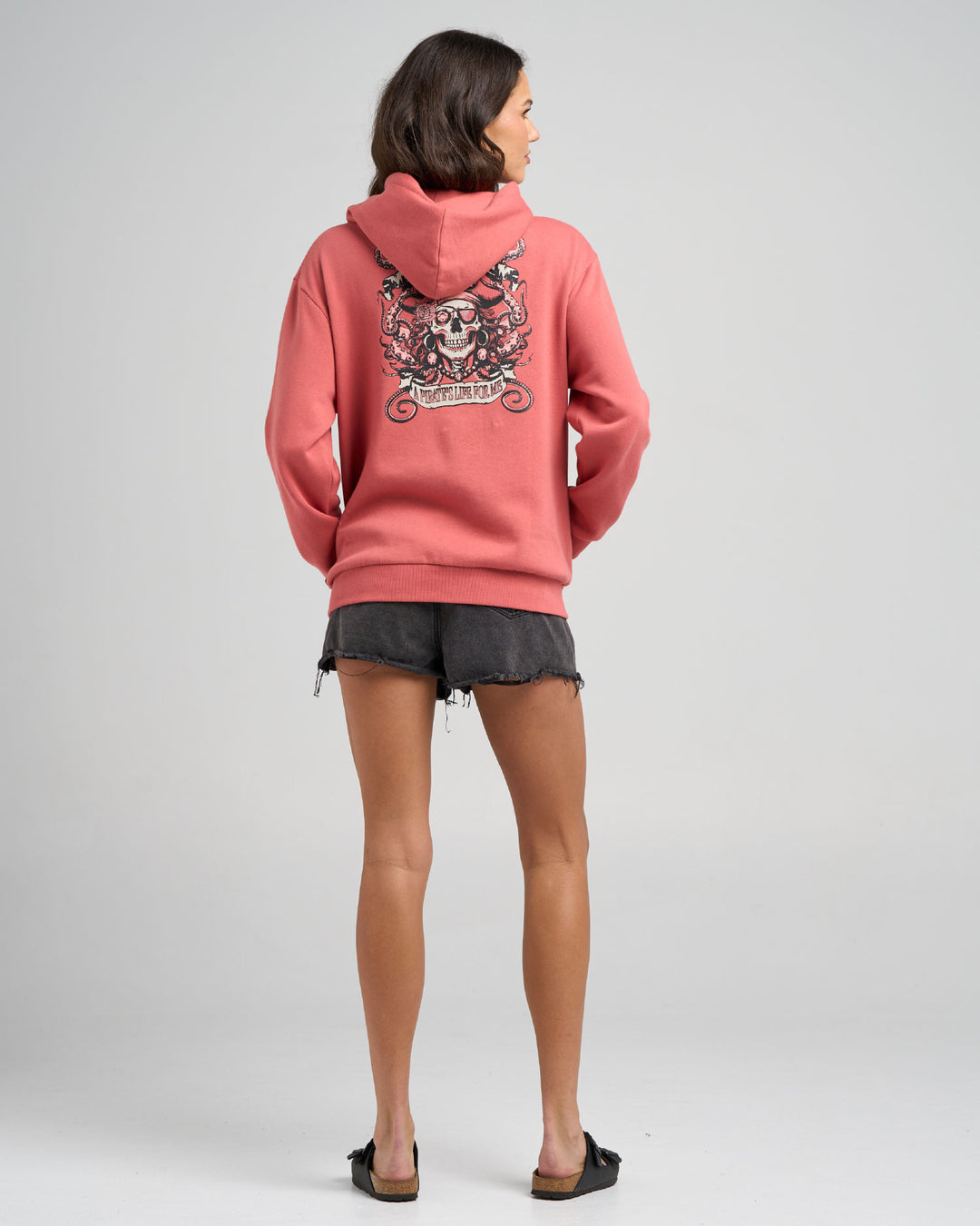 PIRATES LIFE | WOMENS HOODED PULLOVER - DUSTY ROSE