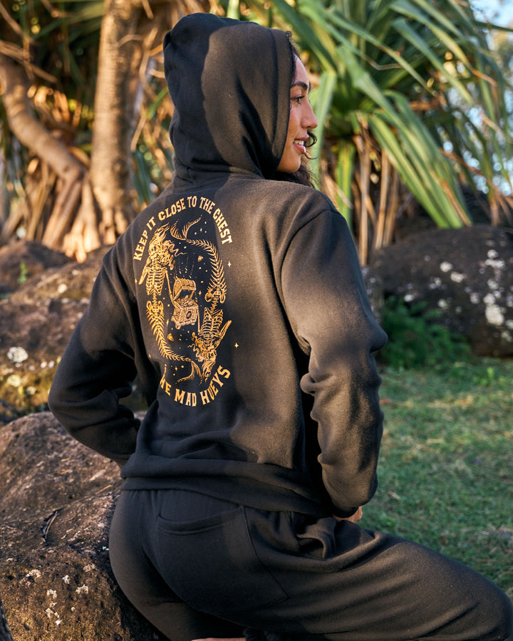 CLOSE CHEST | WOMENS HOODED PULLOVER - BLACK