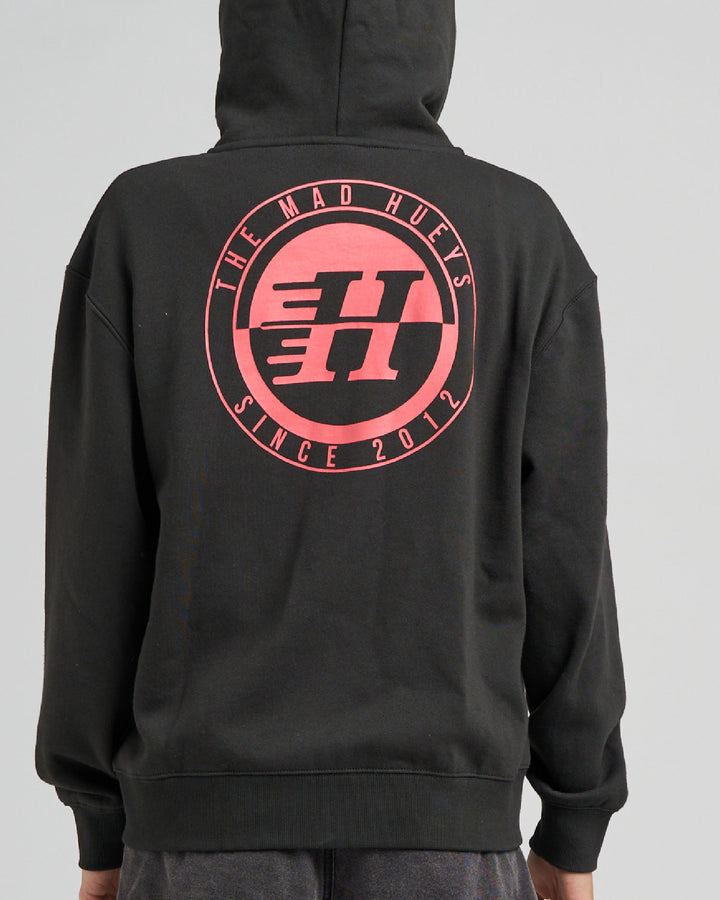 H SERIES SPLIT | WOMENS HOODED ZIP THRU - VINTAGE BLACK